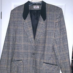 Wool Houndstooth Blazer / Jacket